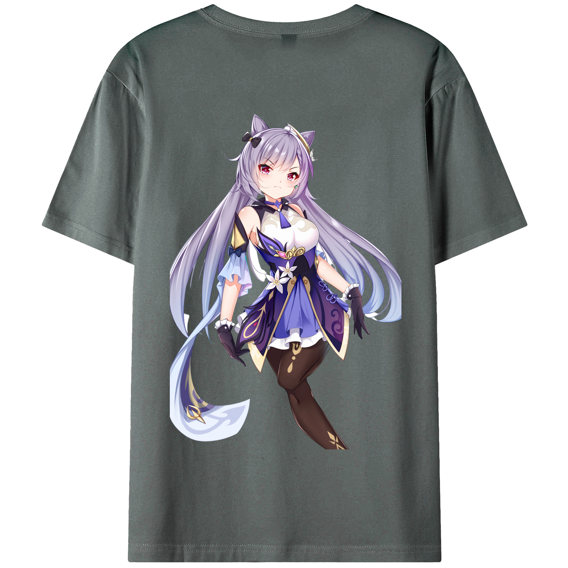 げんし神 刻晴 こくせい genshin Kokusei 綿100％半袖Tシャツ（背面プリント）